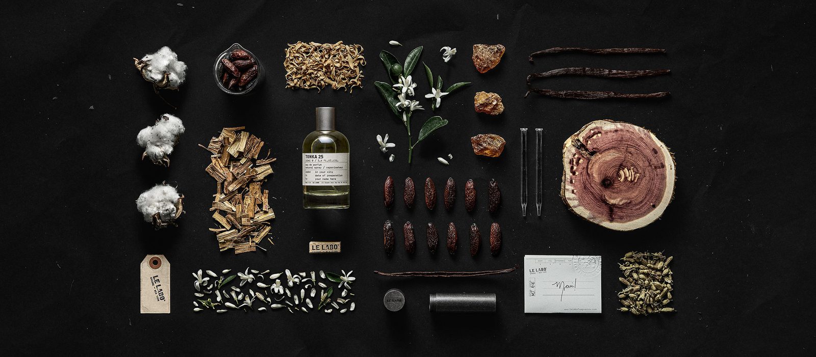 Le Labo Tonka 25 eau de parfum bottle with tonka beans and cedarwood